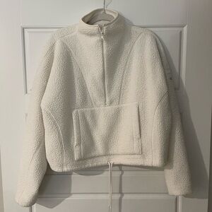 Micro Sherpa Cozy Cabin Half Zip Pullover alo yoga ivory size M